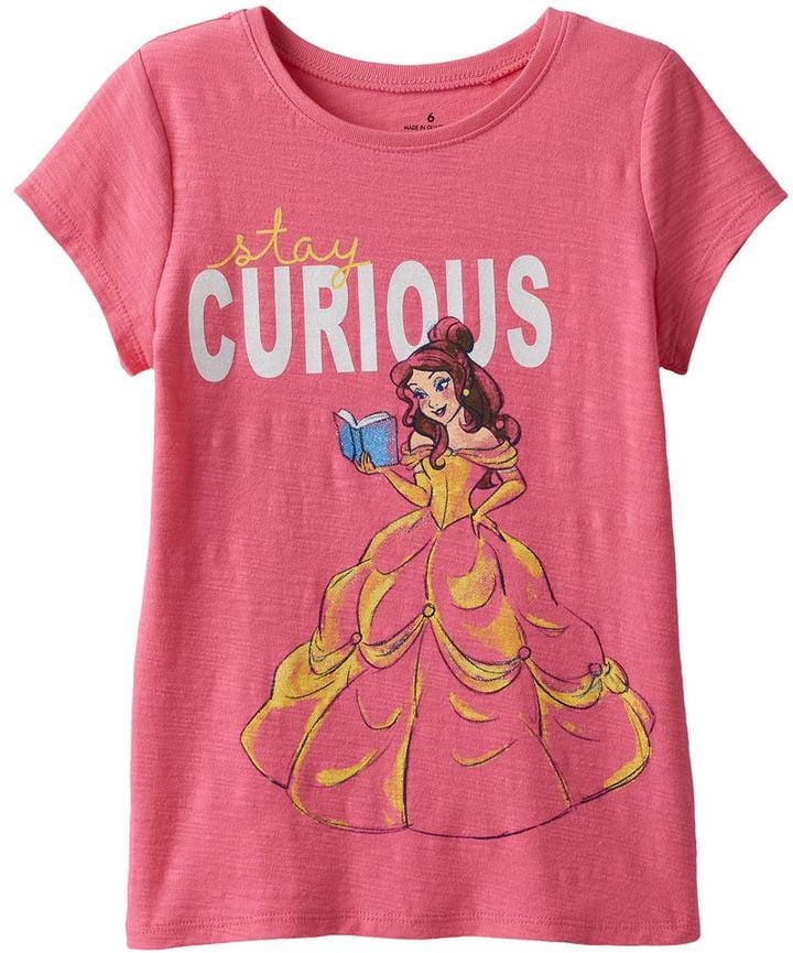 Jumping Beans Disney Beauty & The Beast Belle Girls "Stay Curious" Slubbed Tee ($9, originally $16)