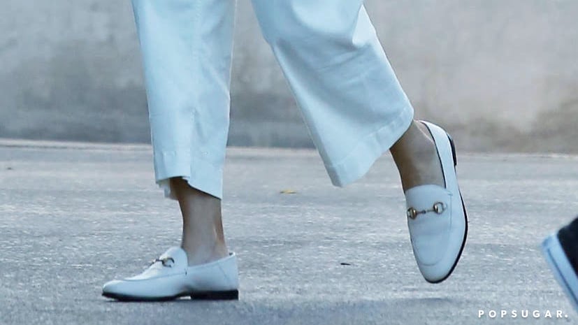 Selena Gomez White Gucci Loafers