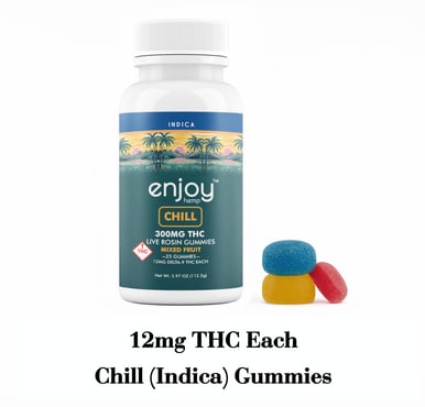Enjoy Hemp Live Rosin Delta 9 THC Gummies for Chill (Indica)
