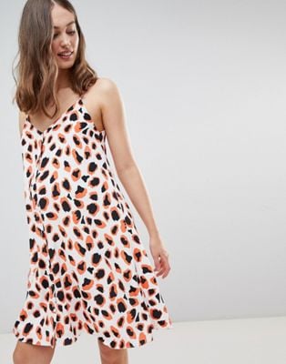 Glamorous Bloom Button Down Cami Dress in Leopard