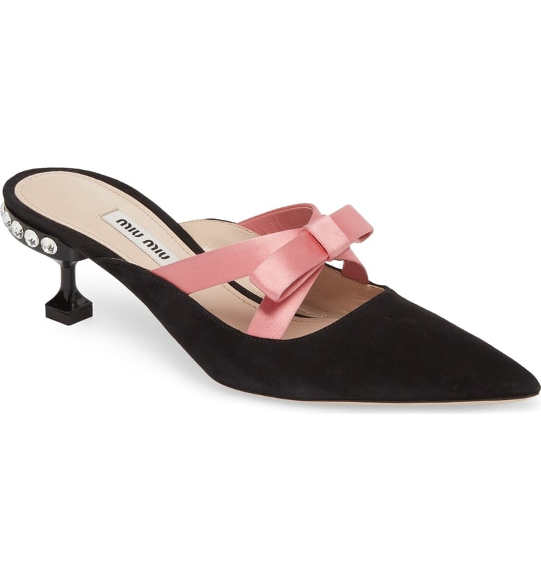 Miu Miu Bow Pointy Toe Mule