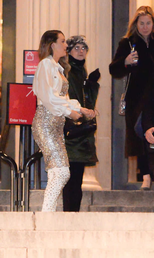 Blake Lively's Sequinned Dress and Boots December 2018