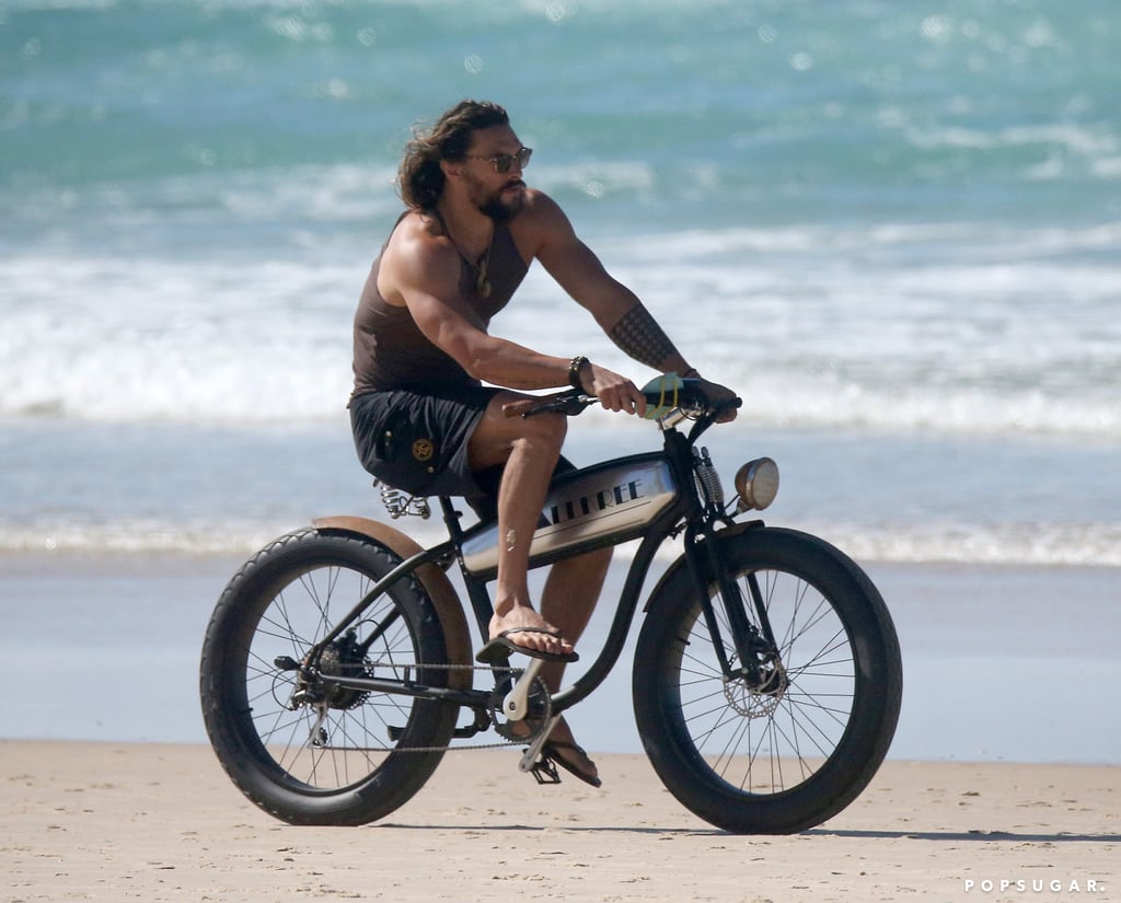 Jason Momoa Riding a Bike in Australia May 2017