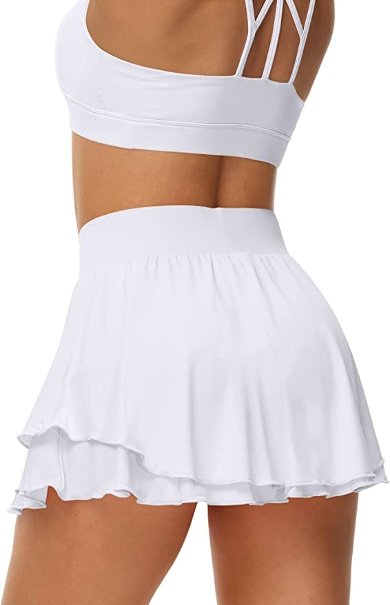  Women's Athletic Skorts - White / Women's Athletic Skorts /  Women's Activewear S: Clothing, Shoes & Jewelry