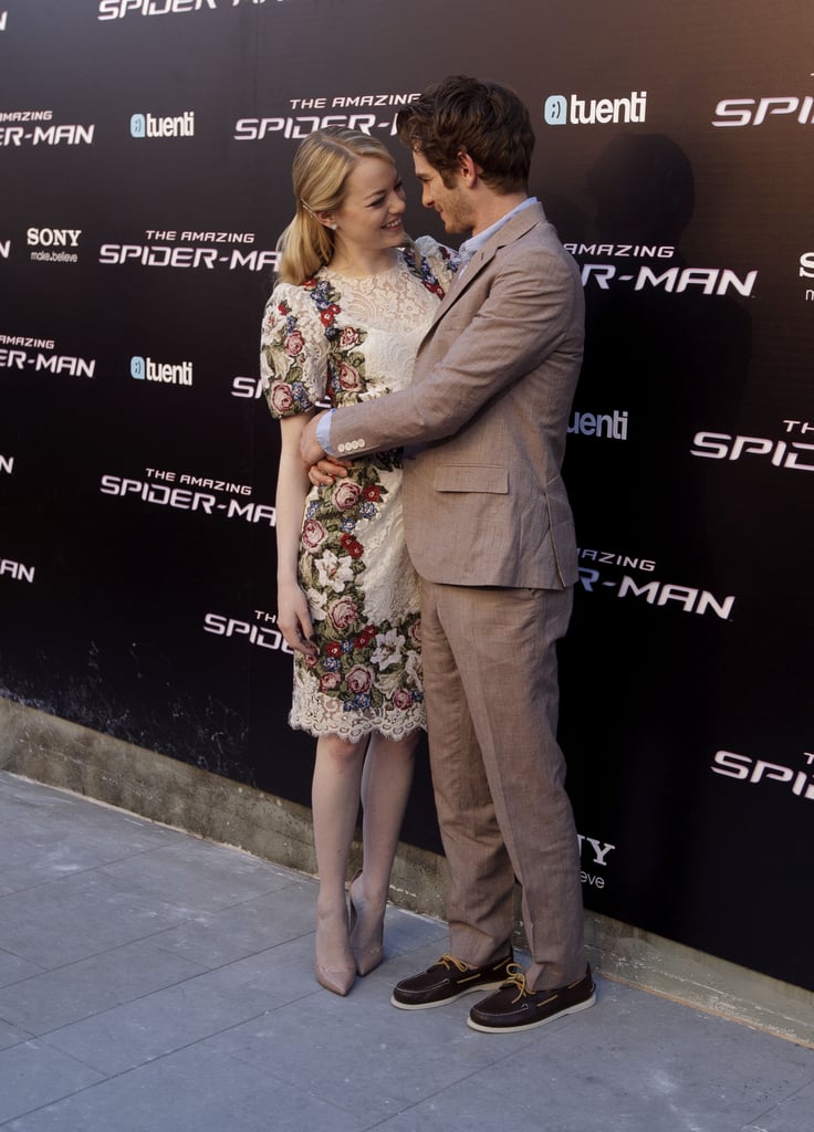 Emma Stone And Andrew Garfield Cute Hugging Photos In Madrid Popsugar Celebrity Australia 