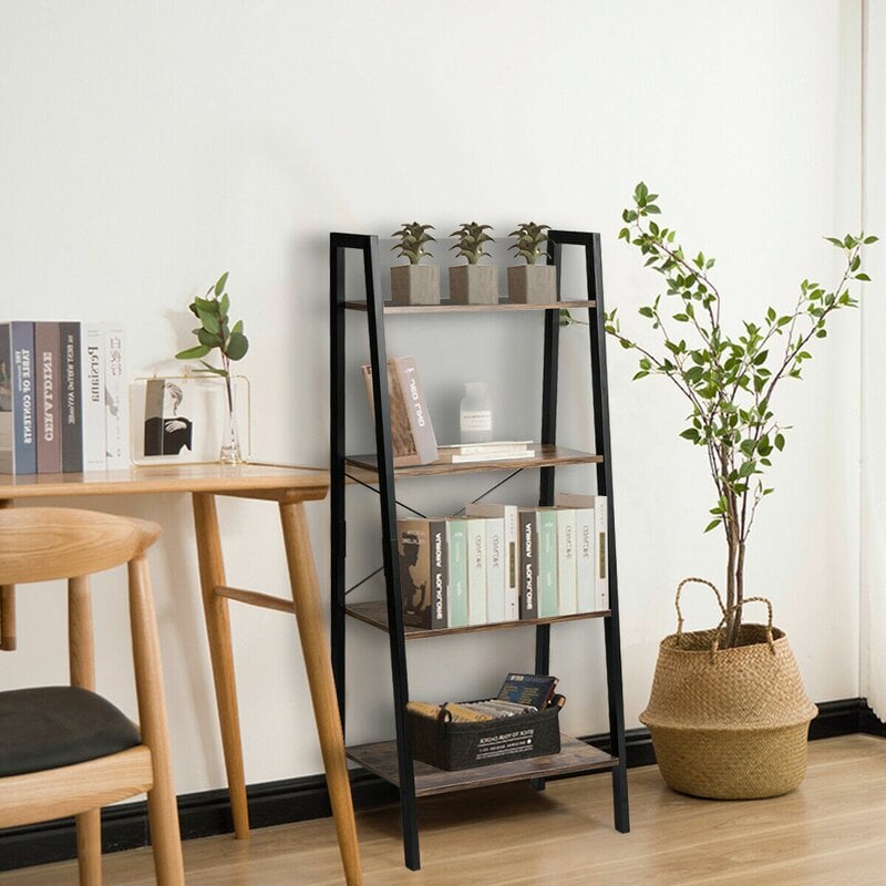 Gracie Oaks Ilaria Display Rack Ladder Bookcase