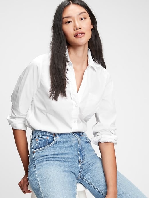 Gap white button down shirt store