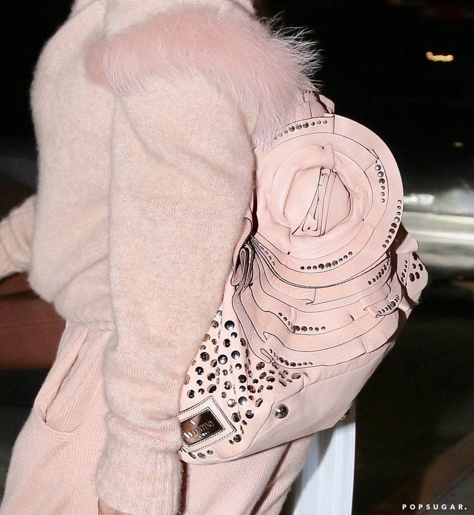 Jennifer Lopez Pink Furry Sweater By Sally LaPointe