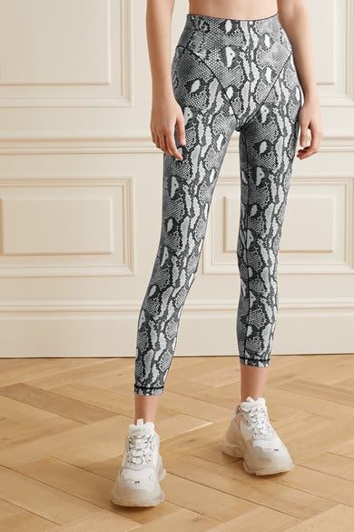 Adam Selman Sport Snake-Print Stretch Leggings