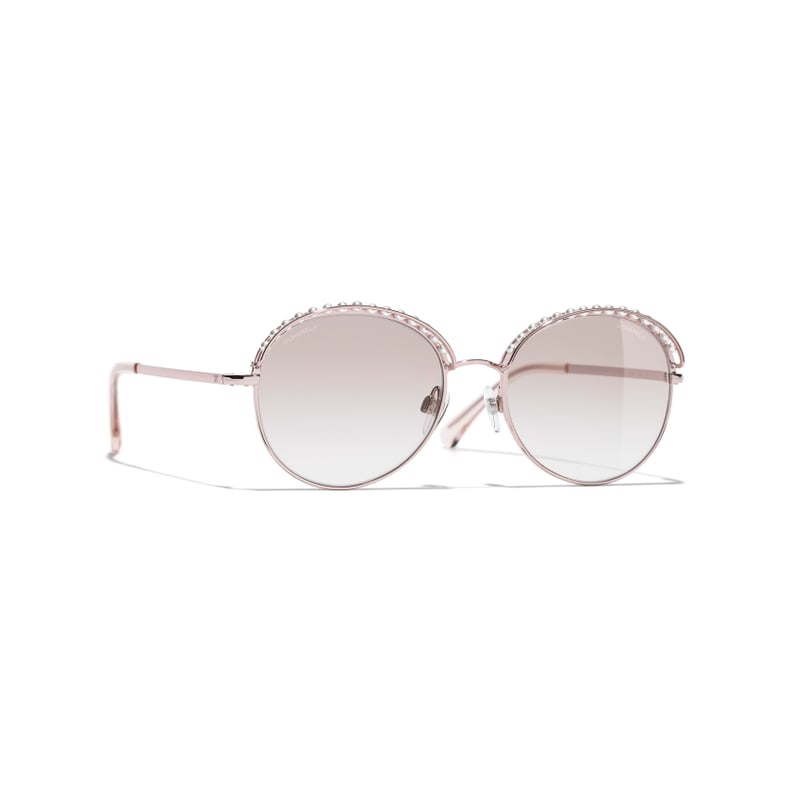 Chanel Round Sunglasses in Pink Gold
