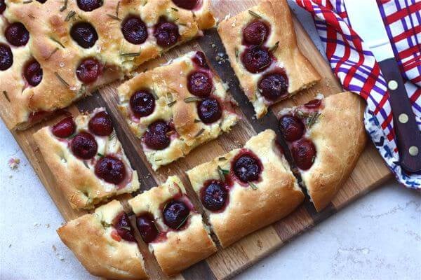 Cherry Rosemary Sea Salt Foccacia