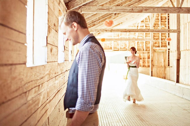 Love her expression. 
Photo by Jagger Photography via Green Wedding Shoes