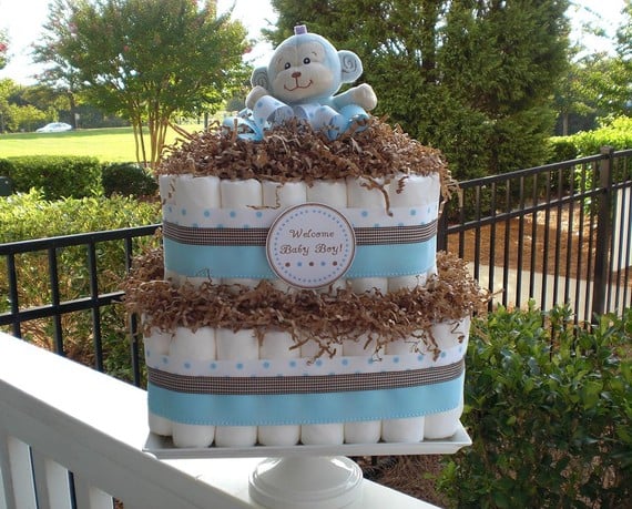 square diaper cake