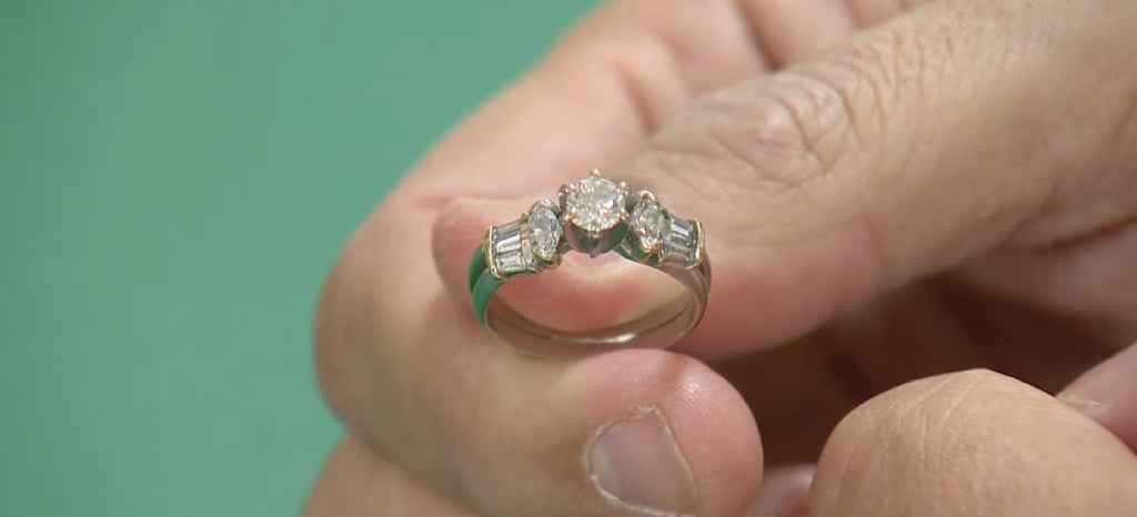 The diamond bands were valued together at $3,500, a very generous donation.