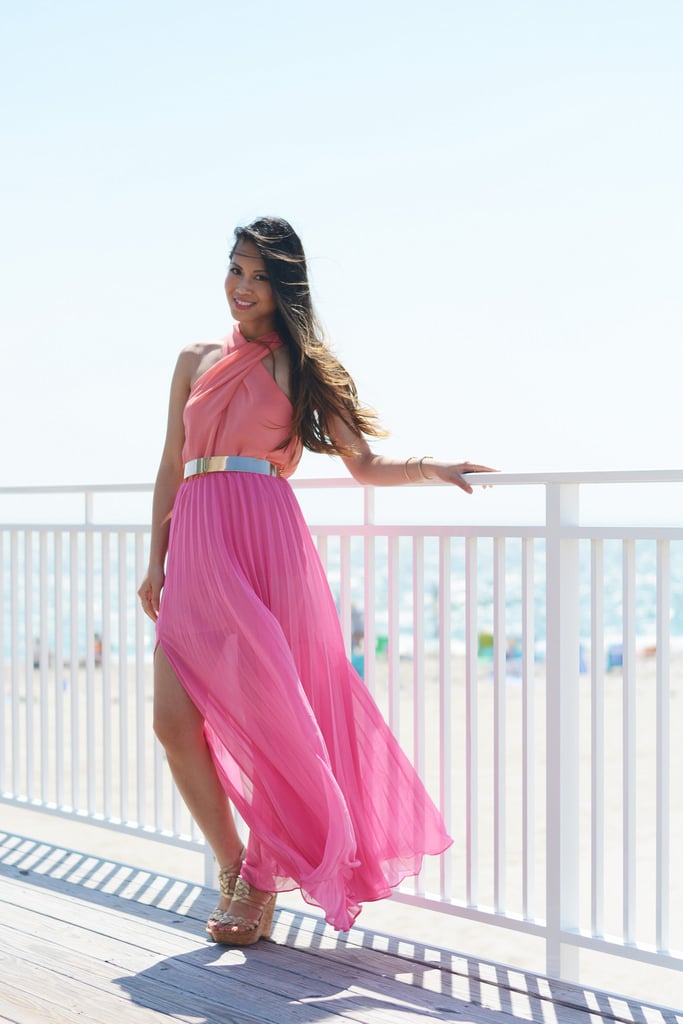 Find a Sheer Pleated Maxi With a Thigh Slit and Let It Blow in the Wind ...