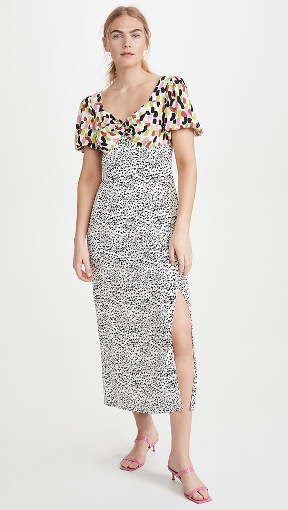 Glamorous Multi Abstract Spot Midi Dress