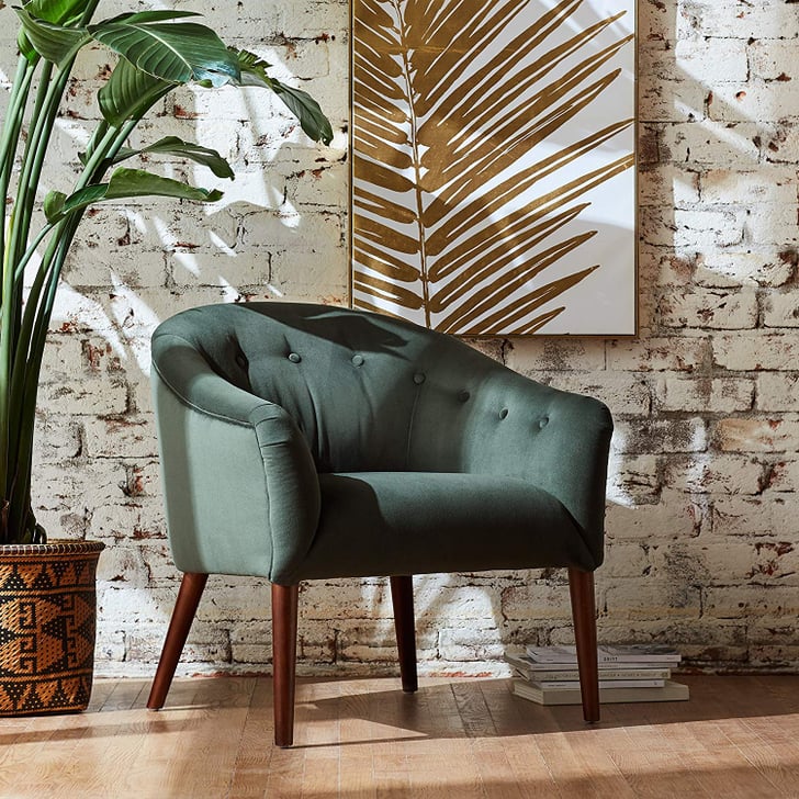 Rivet Marina MidCentury Curved Tufted Velvet Accent Chair Best Affordable Accent Chairs