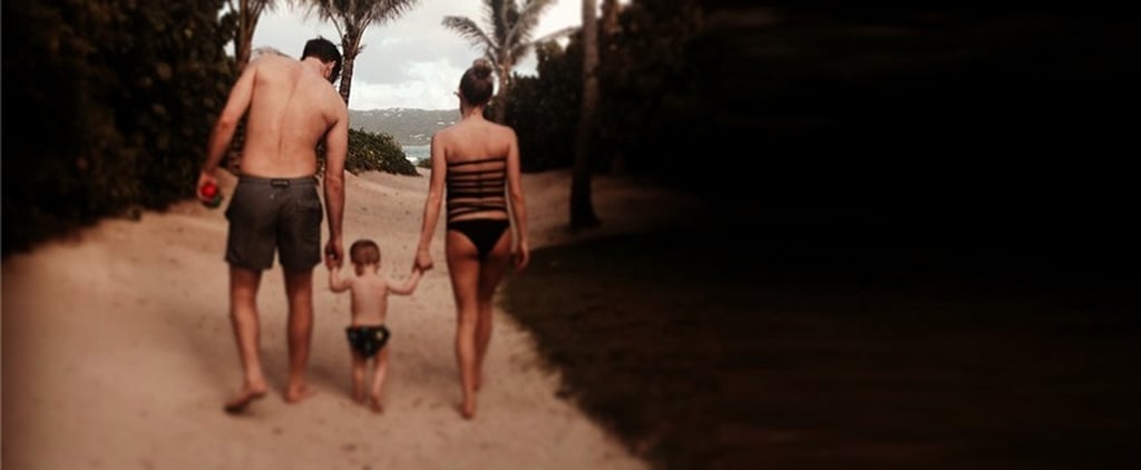 Kristin Cavallari Pregnant in Black Strappy-Back Swimsuit