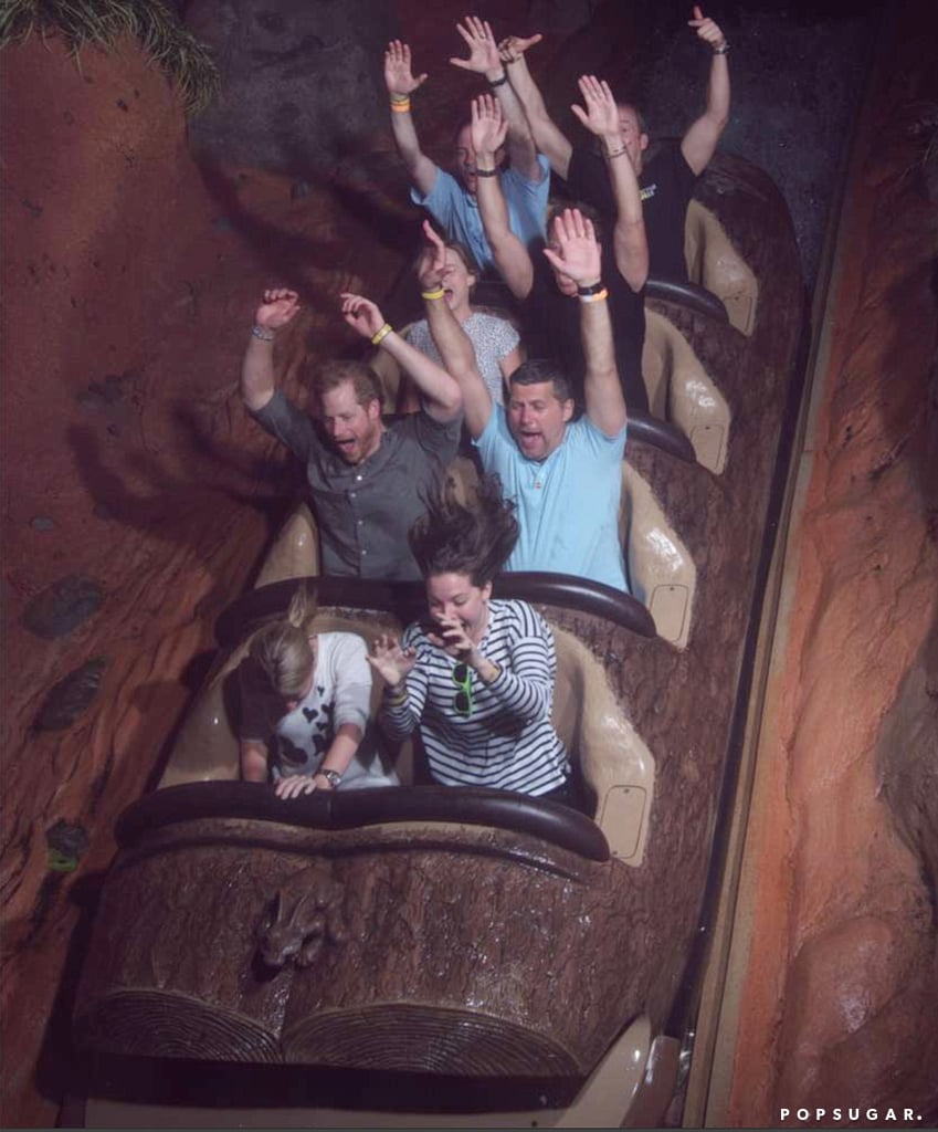 Prince Harry on Splash Mountain in Disney World