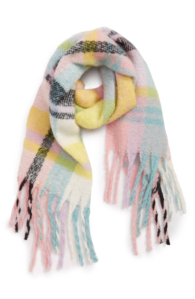 David & Young Plaid Bouclé Scarf