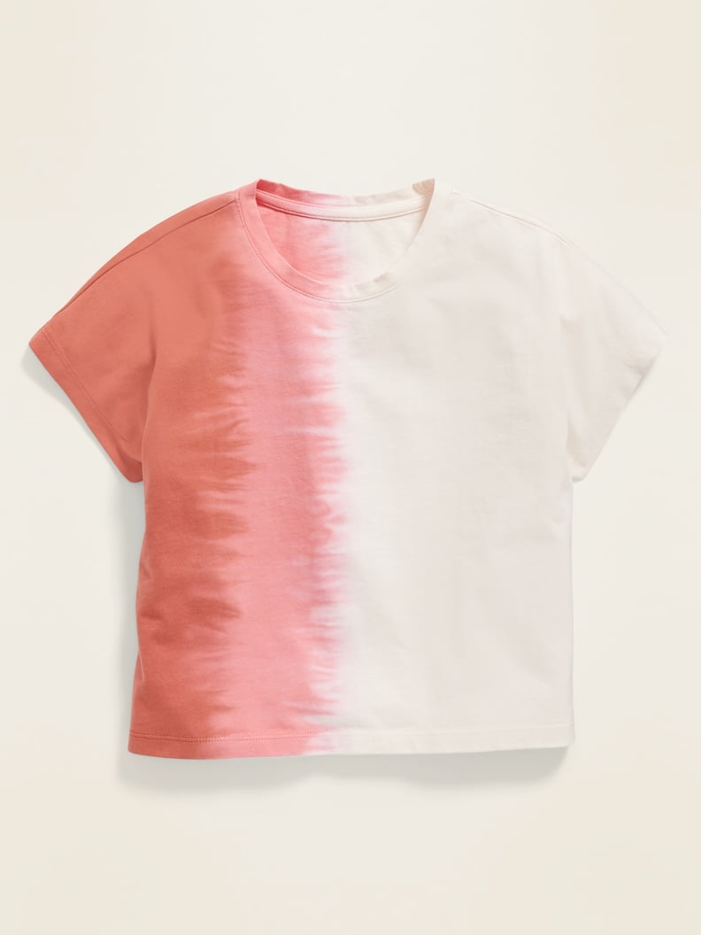 POPSUGAR x Old Navy Dip-Dyed Cropped Tee — Pink Tie-Dye