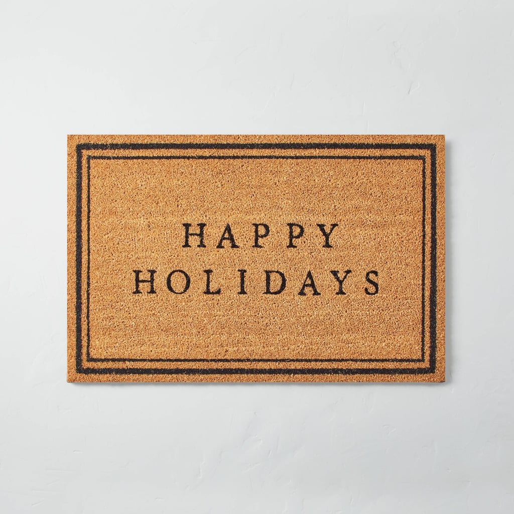 Happy Holidays Bordered Coir Doormat