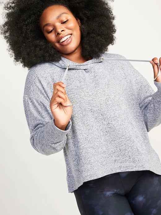 A Soft Hoodie: Old Navy Loose Cropped Sweater-Knit Hoodie