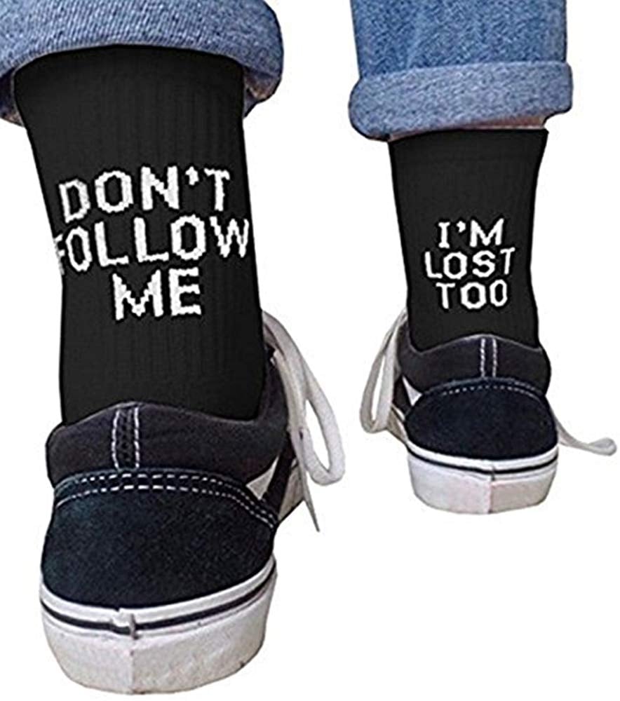 Novelty Don't Follow Me Crew Socks The Best White Elephant Gifts