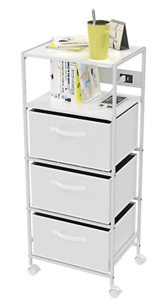 Simply Essential Storage Cart With USB Charging Station