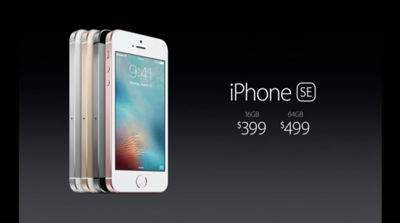 The new iPhone SE starts at a 16GB model for $399.