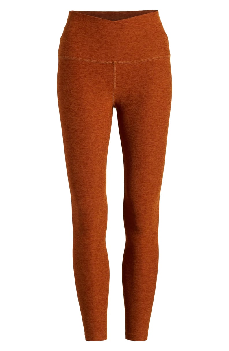 Shape Burnt Orange Contour Rib Split Hem Leggings