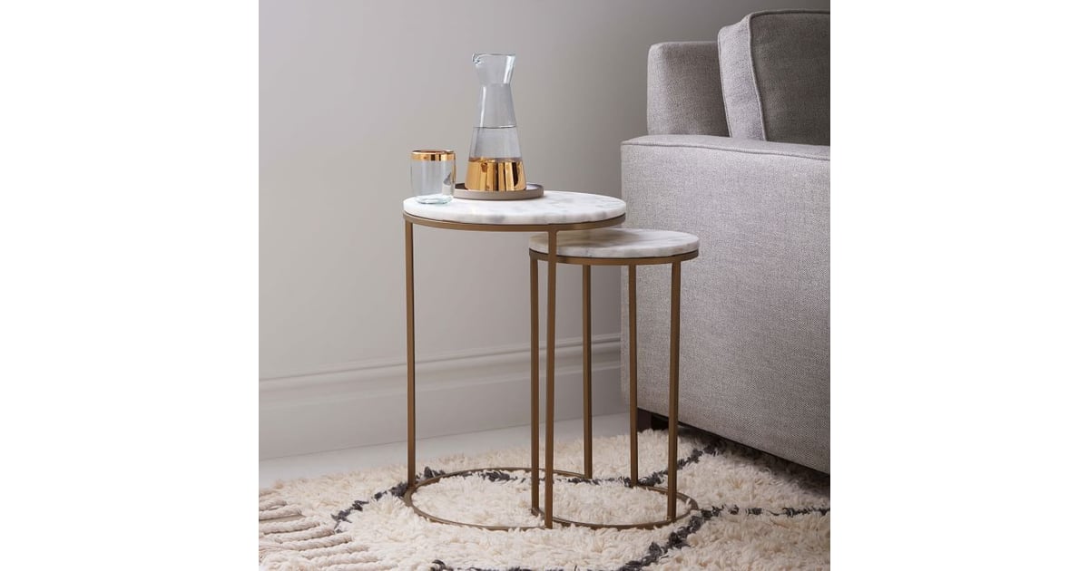 Marble Round Nesting Side Table Set The Best SmallSpace Furniture From West Elm POPSUGAR
