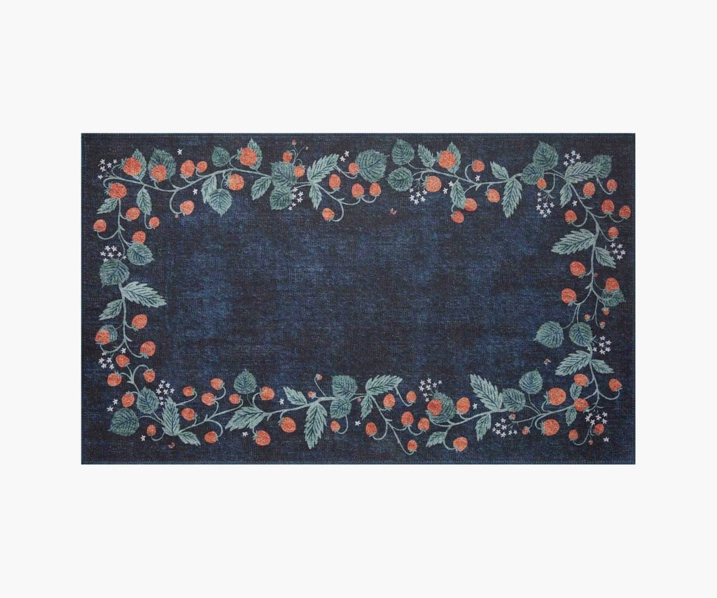 A Statement Rug: Rifle Paper Co. Navy Strawberries Navy Non-Slip Rug