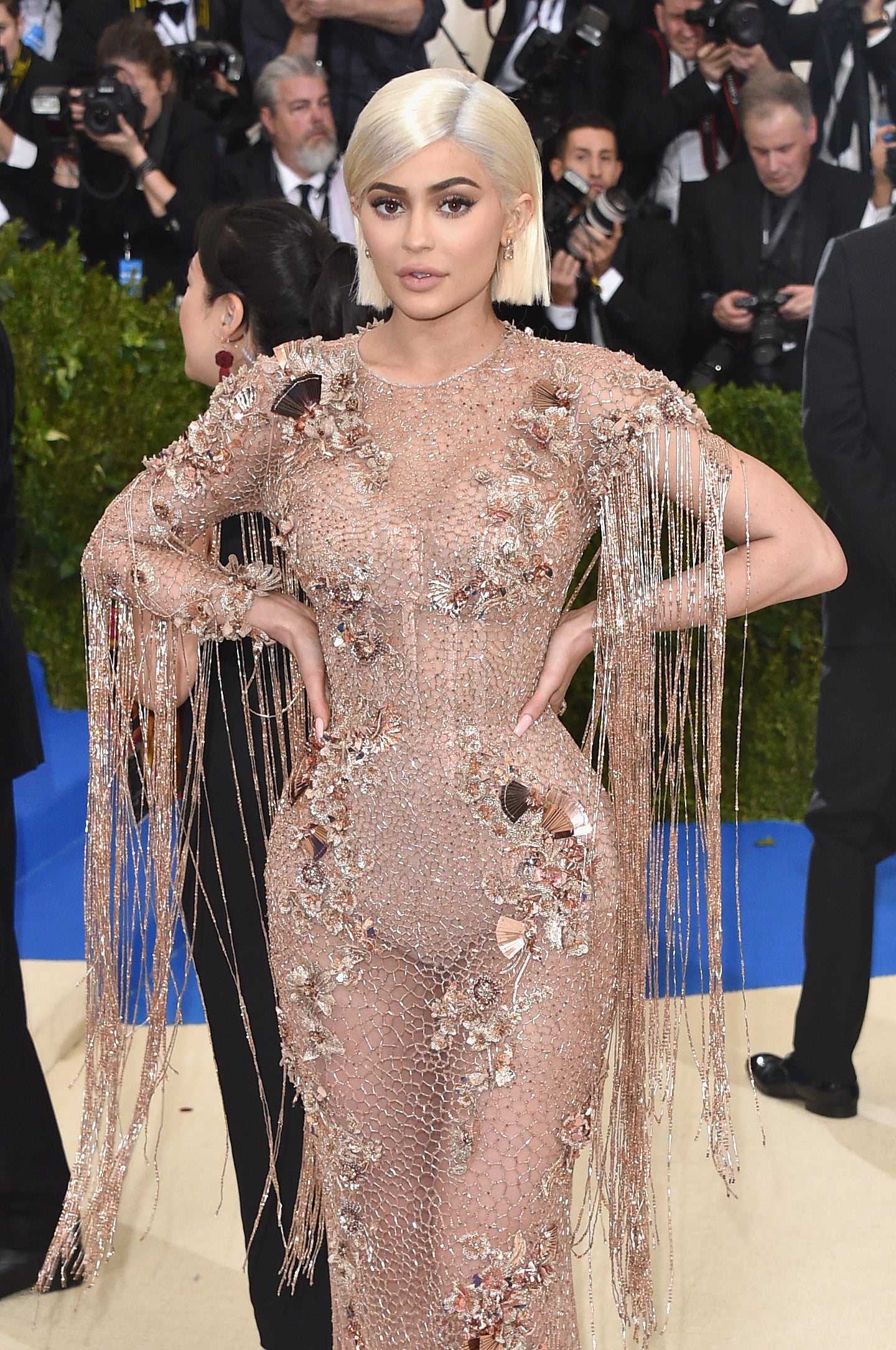 Kylie Jenner in Naked Versace Dress at Met Gala 2017 - Kylie