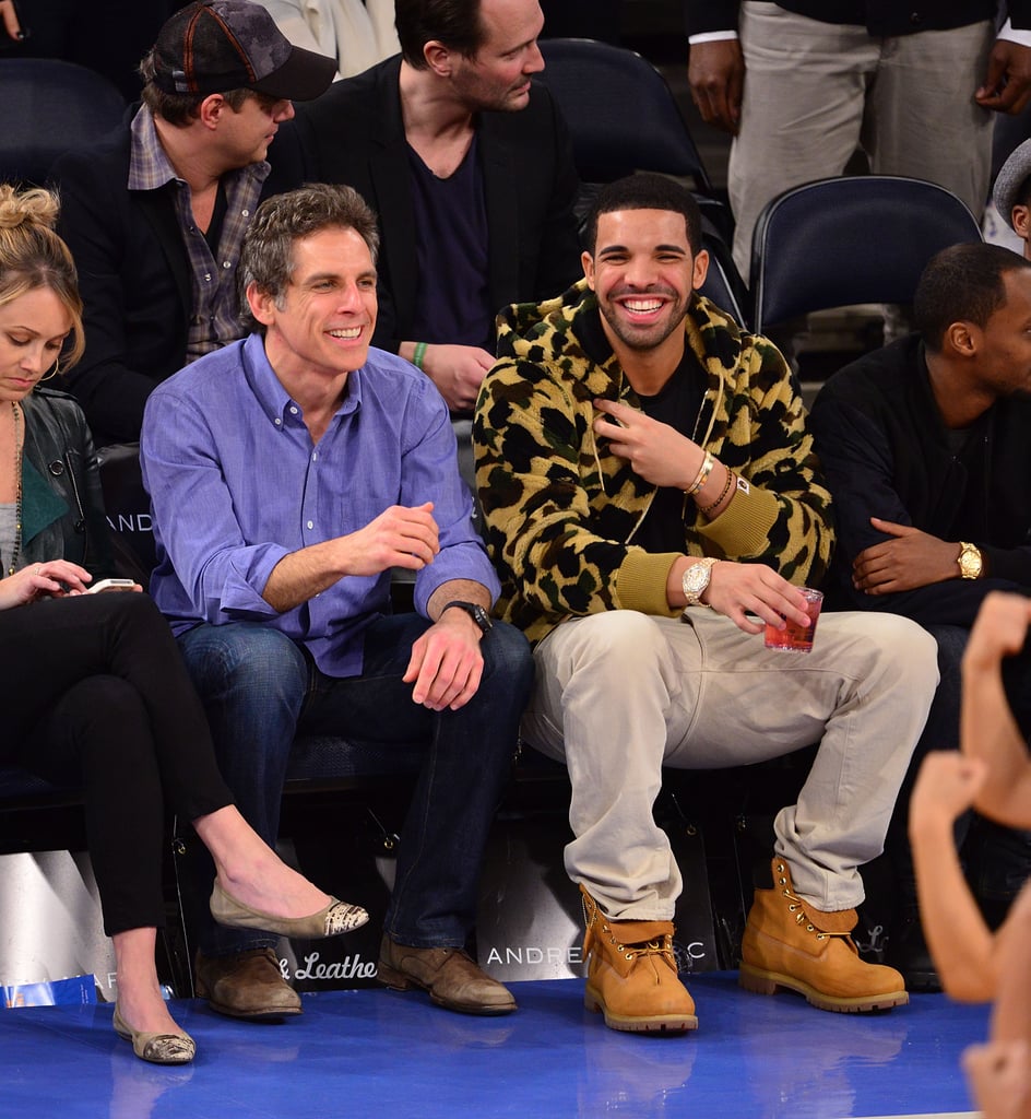 Ben Stiller and Drake made an unlikely courtside couple during a NY Knicks game in April 2013.