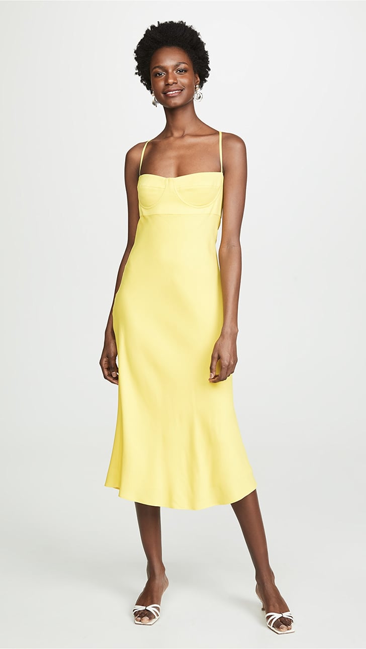 michelle mason yellow silk dress