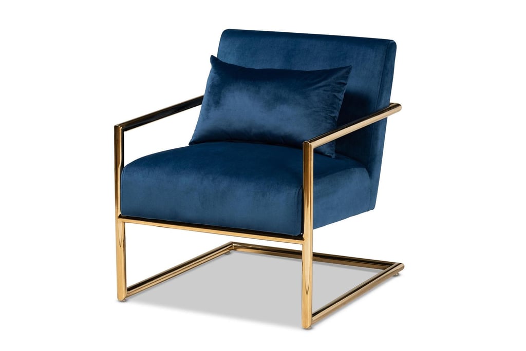 Loni Velvet Fabric Upholstered Lounge Chair