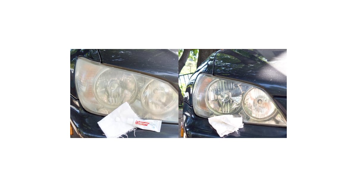 Use toothpaste to shine your headlights. Car Hacks POPSUGAR Smart