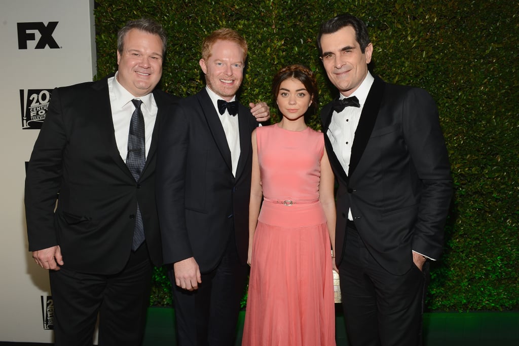 Modern Family's Eric Stonestreet, Jesse Tyler Ferguson, Sarah Hyland, and Ty Burrell smiled.
Modern Family's Eric Stonestreet, Jesse Tyler Ferguson, Sarah Hyland, and Ty Burrell smiled.