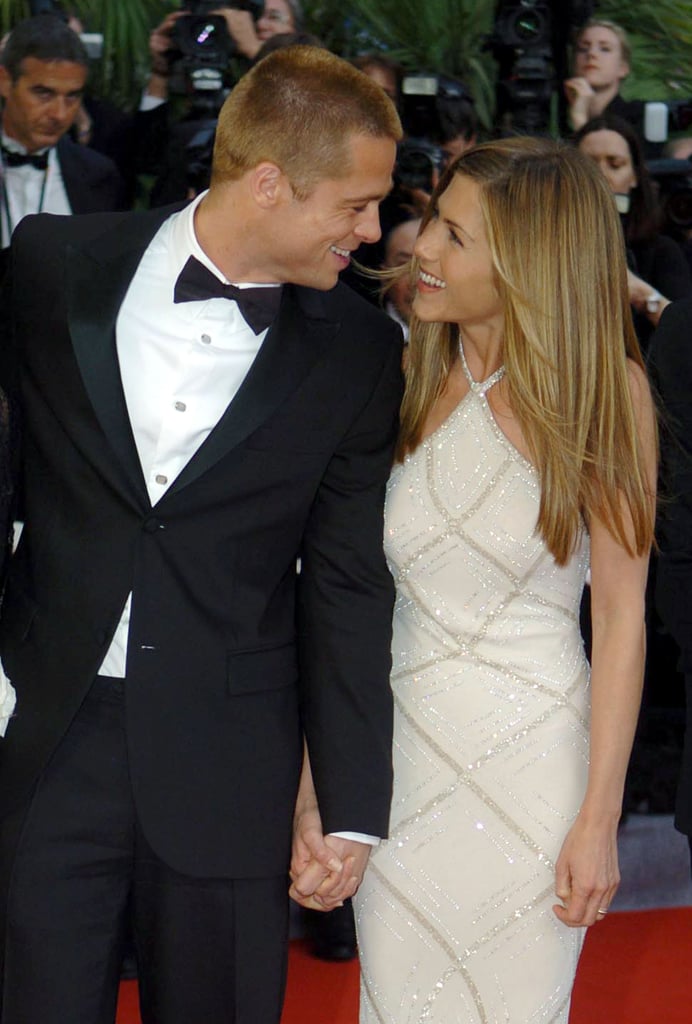 Brad Pitt and Jennifer Aniston shared a sweet glance at the premiere of Troy  in 2004.