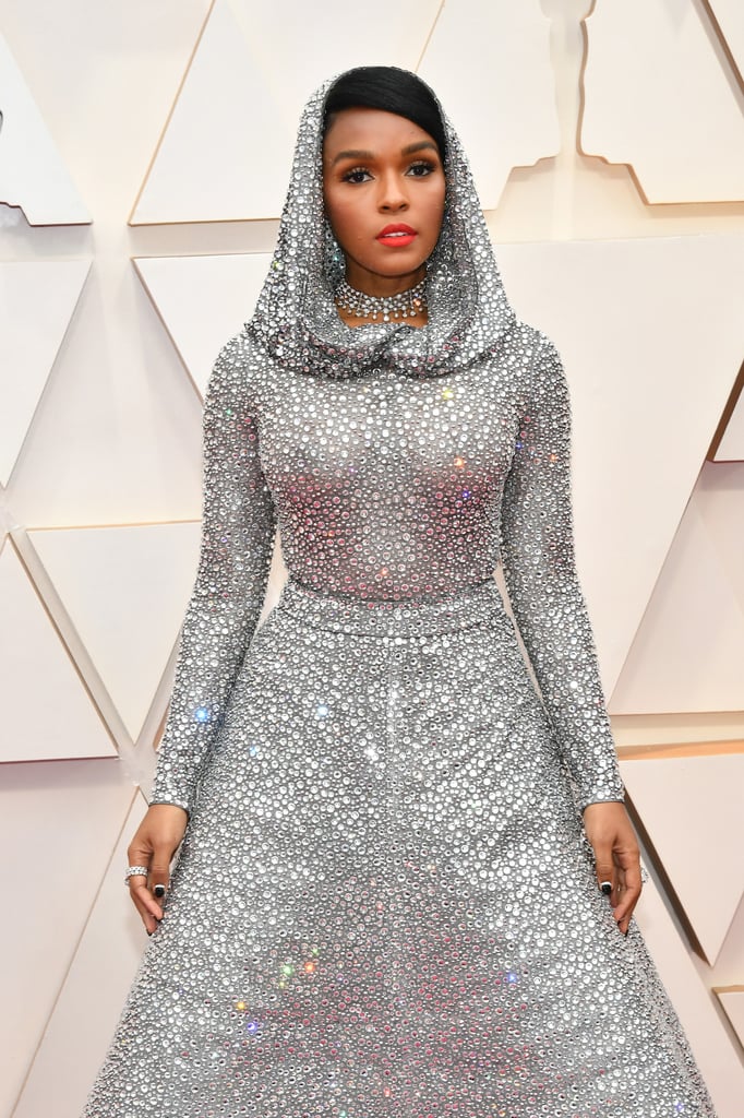 Janelle Monae Silver Cape Ralph Lauren Dress at Oscars 2020