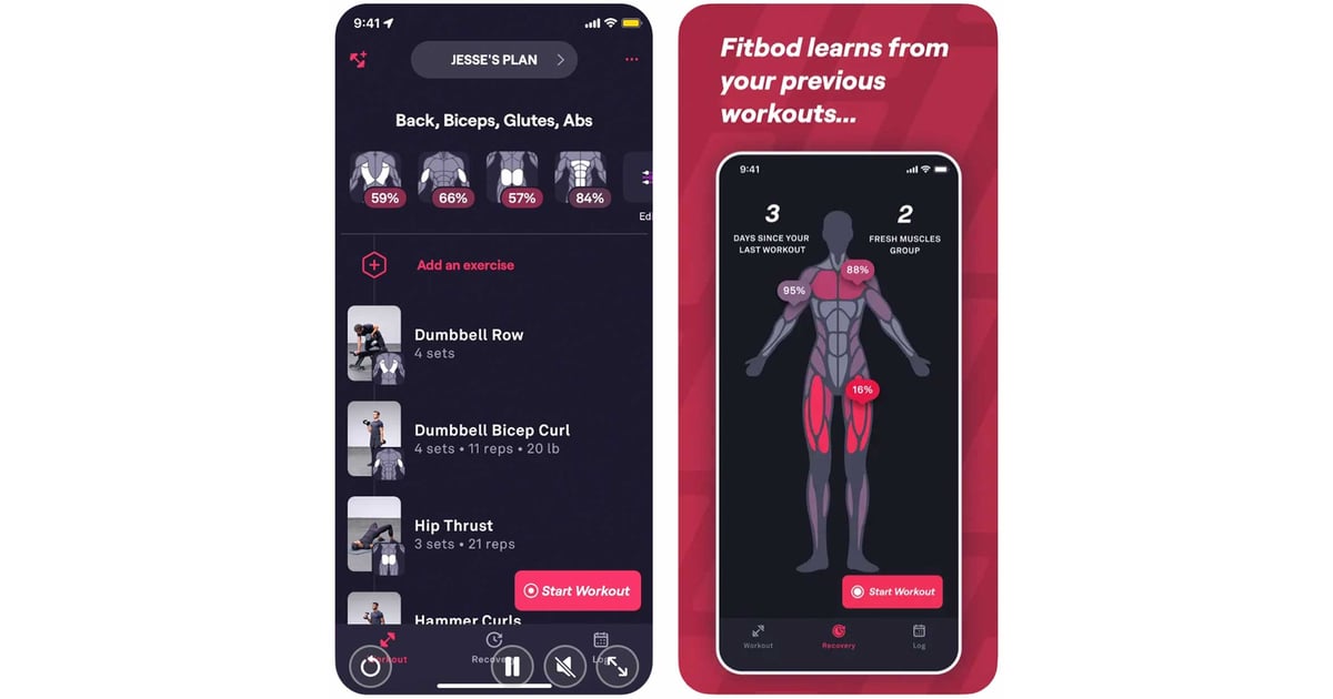 Best GymWorkout App Fitbod 14 Best GymWorkout Apps POPSUGAR