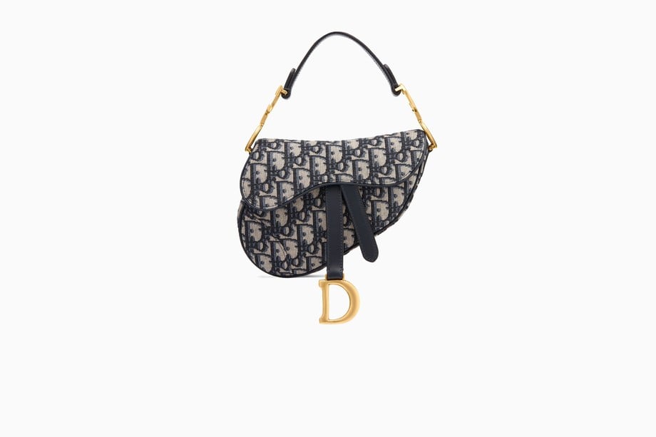 Dior Mini Saddle Bag in Blue Canvas