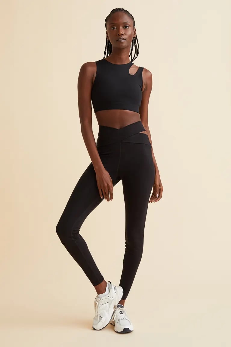 A Cutout Set: H&M Light Support Sports Bralette and Seamless Sports Leggings
