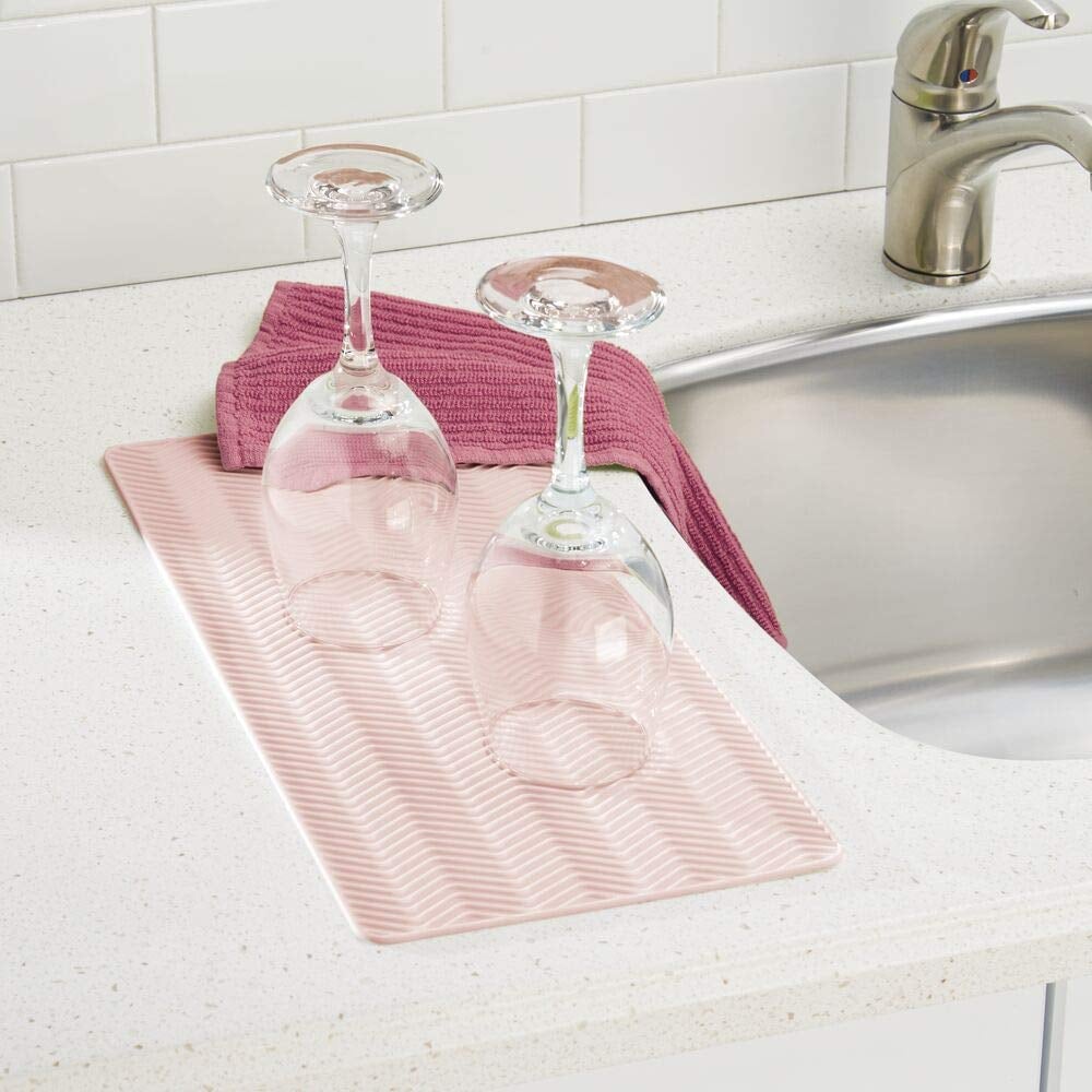 mDesign Silicone Dish Drying Mat