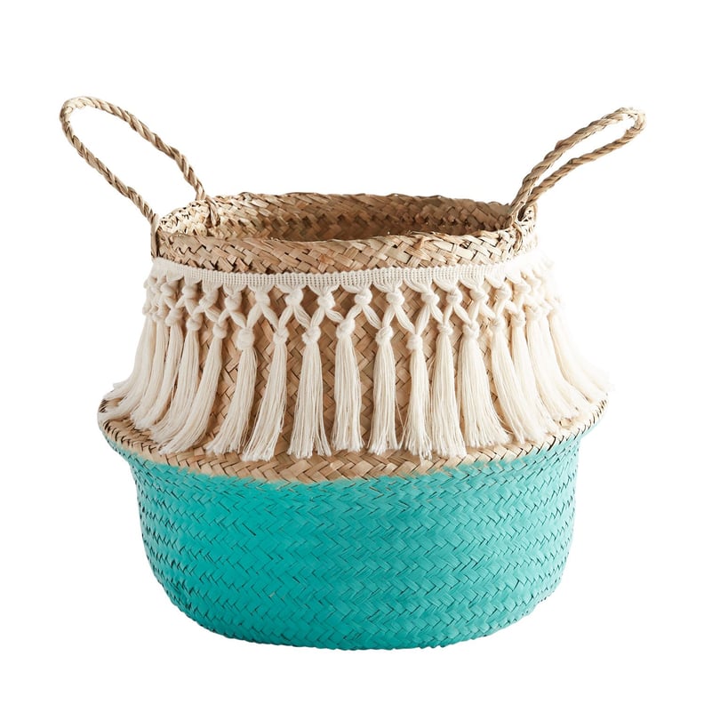 Dippy Aqua Fringe Basket