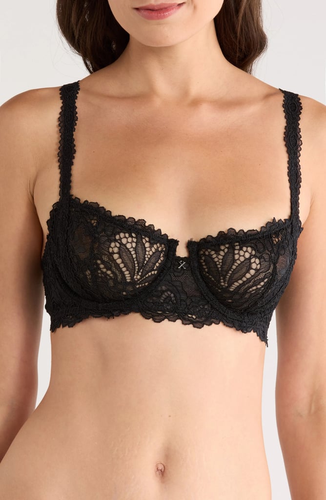 Savage X Fenty Romantic Corded Lace Unlined Underwire Bra ($40, originally $60)
There's nothing hotter than functional lingerie, and this lacy balconette bra from Savage X Fenty looks just as sexy peeking out of a button up or a sheer top in the wild as it does paired with a thong in the bedroom. Reviewers are gushing over the comfort-factor as well as the low-cut cups that still offer plenty of support.