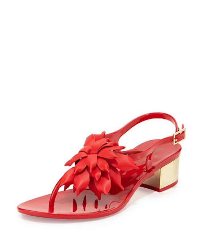 Kate Spade Davina Flower Jelly Thong Sandals | 20 Block Heels That Are  Comfortable Enough to Replace Your Flats | POPSUGAR Fashion Photo 6