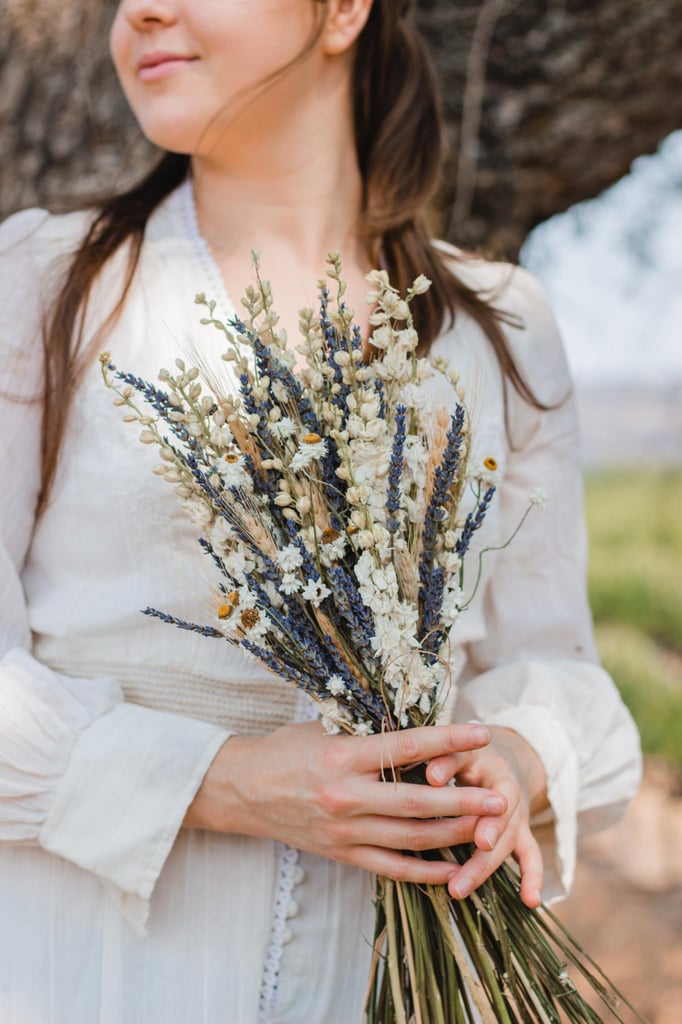 White Larkspur, French English Lavender, and Wheat Dried Bouquet