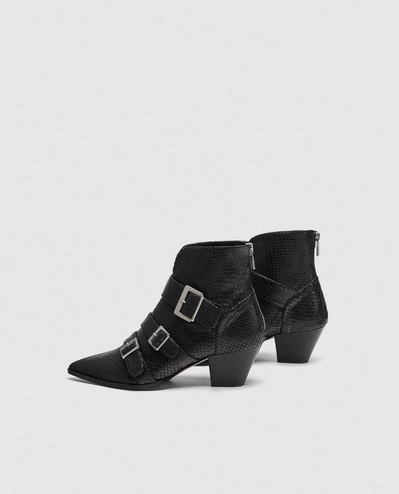 Zara Leather Ankle Boots